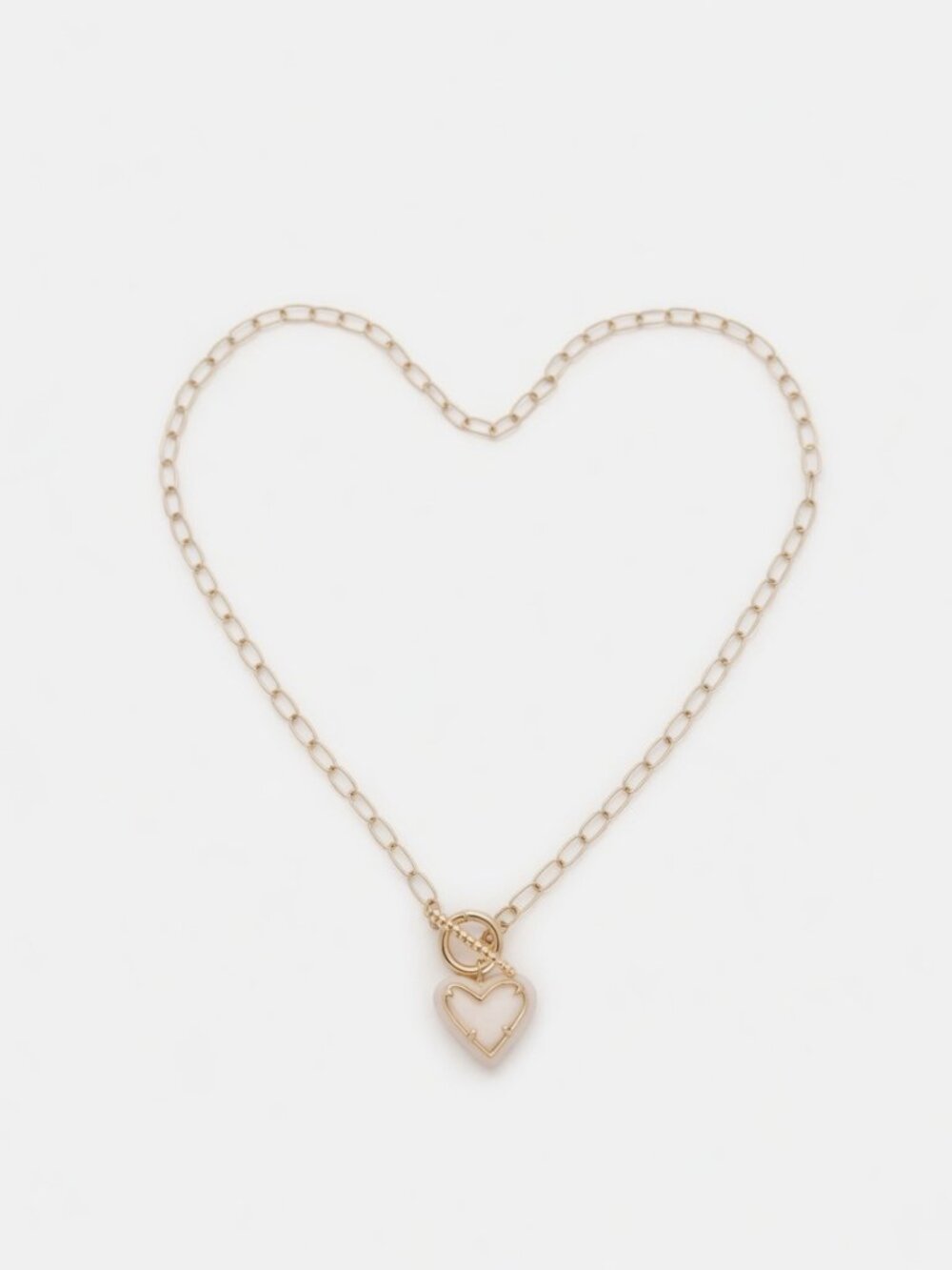 NWT Kendra Scott Ari Heart Toggle Clasp Pendant Paperclip Necklace